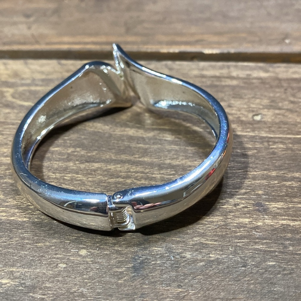 Vintage Robert Lee Morris Film Soho Silver Sculptural Hinged Bangle Bracelet - Picture 14 of 16